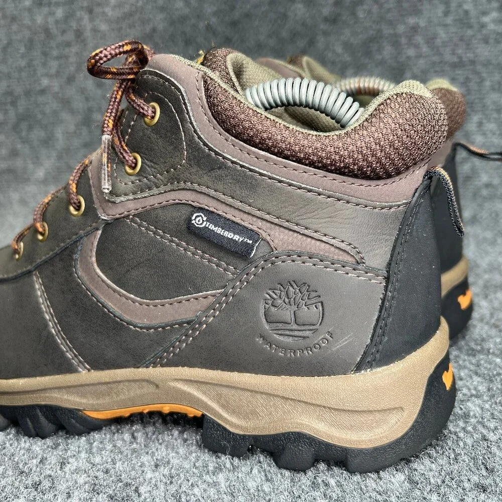 Timberland Mt. Maddsen Mid Boots Boy's‎ 5 Brown Leather Waterproof Hiking Shoes